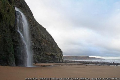 Waterfall at Kettleness Sands Waterfall and Runswick Bay.