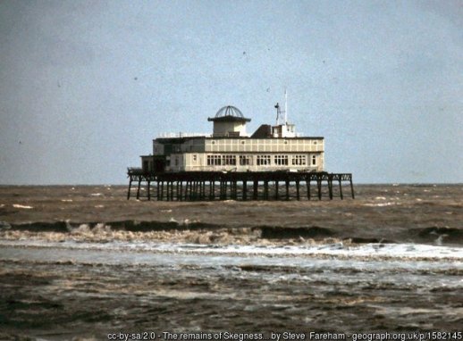 The remains of Skegness pier 1979 On 11th January 1978, Skegness pier along with the piers at Margate, Herne Bay and Hunstanton, were damaged by a northerly gale with high spring tides.