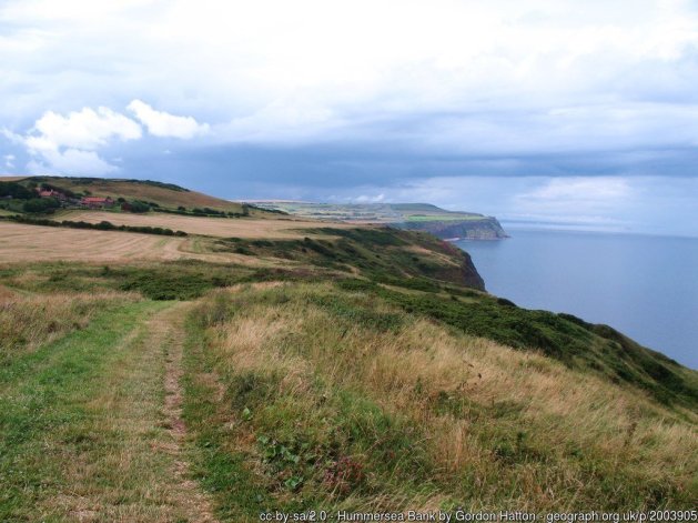 Hummersea Bank The Cleveland Way at Hummersea Bank, looking west.