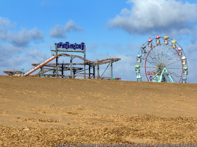 Amusement Park, Skegness View north west from the beach towards the amusement park.