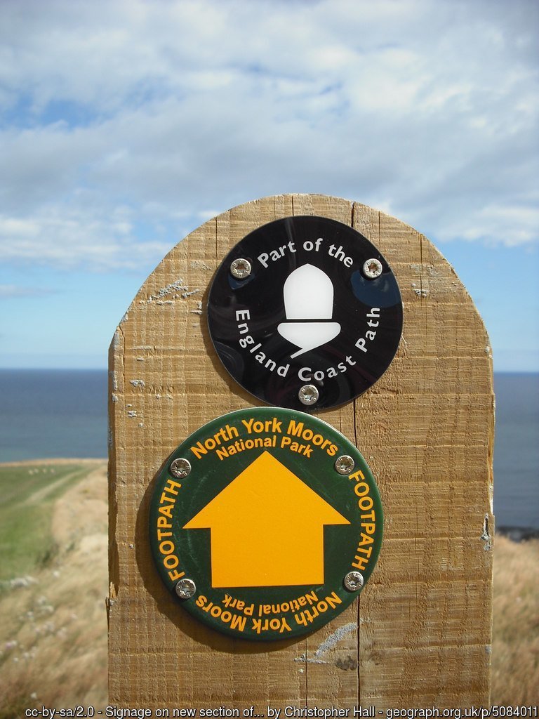 Signage on new section of Coast Path