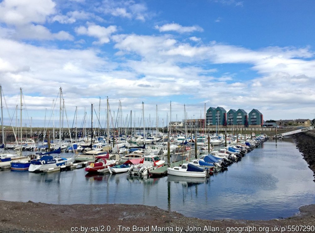 The Braid Marina Built inside the eastuary of the River Coquet at Amble.