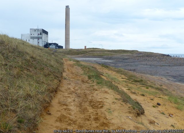 Sand dunes near the Lynemouth Power Station